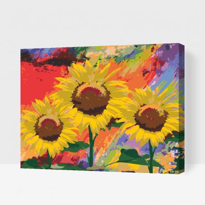 Malen nach Zahlen - Sonnenblumen im Studio
