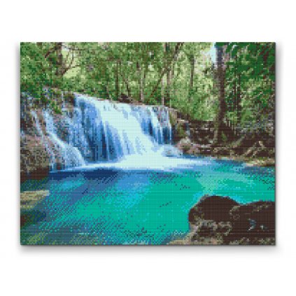 Diamond Painting - Wasserfall mitten im Wald