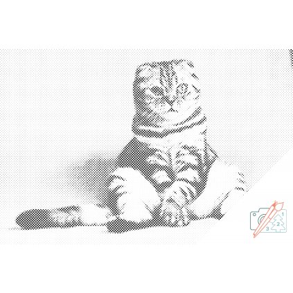 Punktmalerei - Sitzende Katze