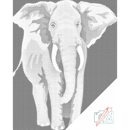 Punktmalerei - Elefant im Reich der Schmetterlinge