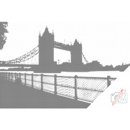 Punktmalerei - London Bridge bei Sonnenuntergang
