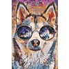 Malen nach Zahlen - Husky mit Brille