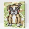Malen nach Zahlen - Hund mit rosa Wangen