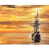 Malen nach Zahlen - Segelboot bei Sonnenuntergang