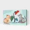 Malen nach Zahlen - Katzen und Blumen