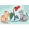 Malen nach Zahlen - Katzen und Blumen