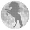 Punktmalerei - Silhouette eines Pferdes auf dem Mond