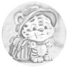 Punktmalerei - Niedlicher Tiger mit Rucksack