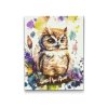 Diamond Painting - Eule mit buntem Hintergrund