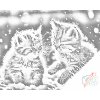 Punktmalerei - Kätzchen im Schnee