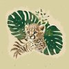 Malen nach Zahlen - Das Leopardenjunge und das Fensterblatt