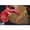 Malen nach Zahlen - Rose mit Herz I love you