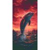 Diamond Painting - Delfin bei Sonnenuntergang