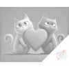 Punktmalerei - Verliebte Katzen