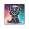 Diamond Painting - Schwarzes Kätzchen in Regenbogenfarben