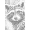 M11_Punktmalerei_-_Waschbär_in_dunklen_Türkistönen
