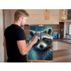 M9_Diamond_painting_-_Waschbär_in_dunklen_Türkistönen