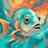 M11_Malen_nach_Zahlen_-_Fisch_in_Türkis-_und_Orangetönen
