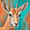 M11_Malen_nach_Zahlen_-_Gazelle_in_Türkis-_und_Orangetönen