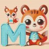 M11_Diamond_Painting_-_Buchstabe_M_–_Mit_einem_Tier