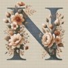 M11_Diamond_Painting_-_Buchstabe_N_-_Blumenmuster