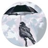 Malen nach Zahlen - Rabe unter einem Regenschirm