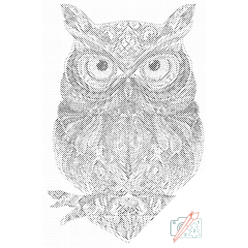 Punktmalerei - Mandala-Eule