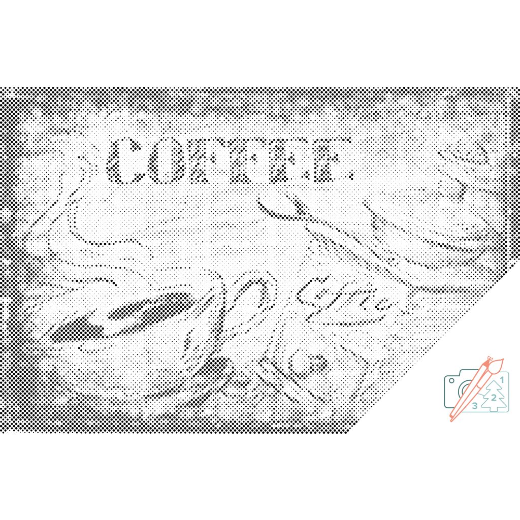 Punktmalerei - Frisch gemahlener Kaffee