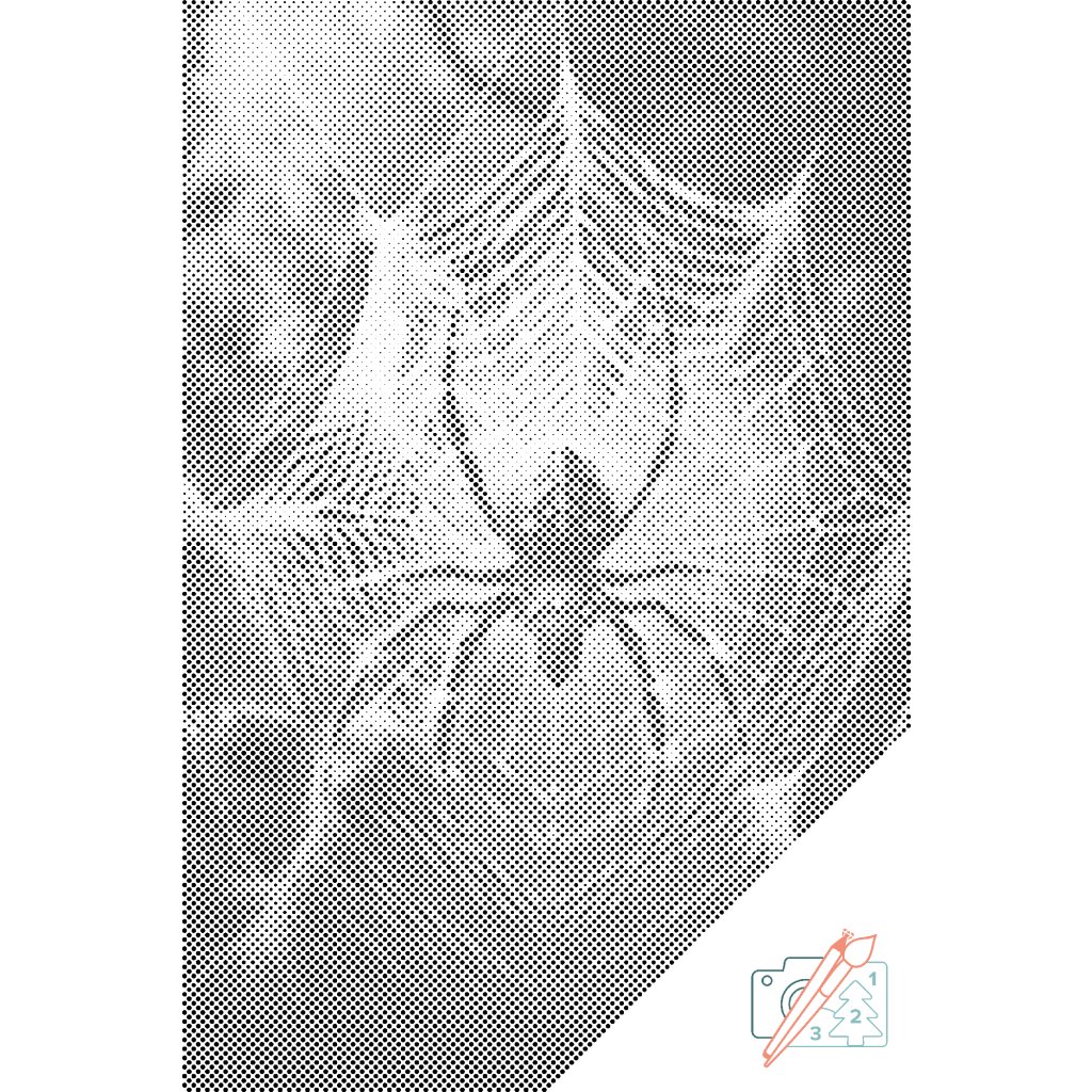 Punktmalerei - Spinne im Spinnennetz