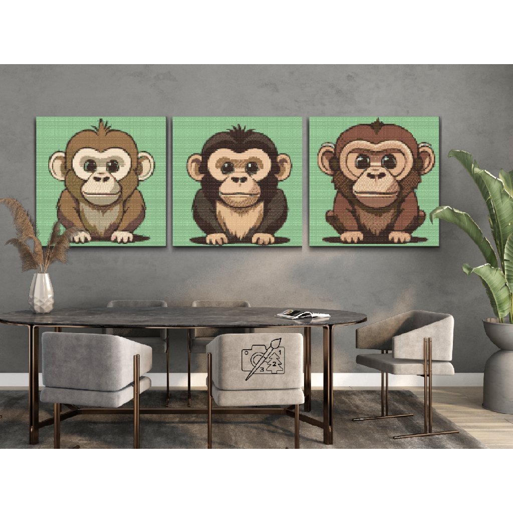 Diamond Painting - Affen (3er-Set)