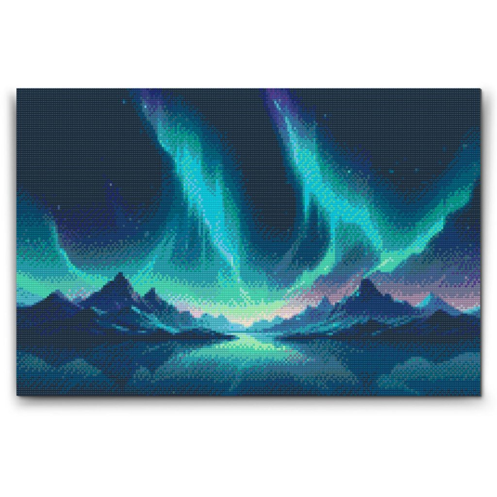 M2_Diamond_painting_-_Polarlicht_über_den_Bergen