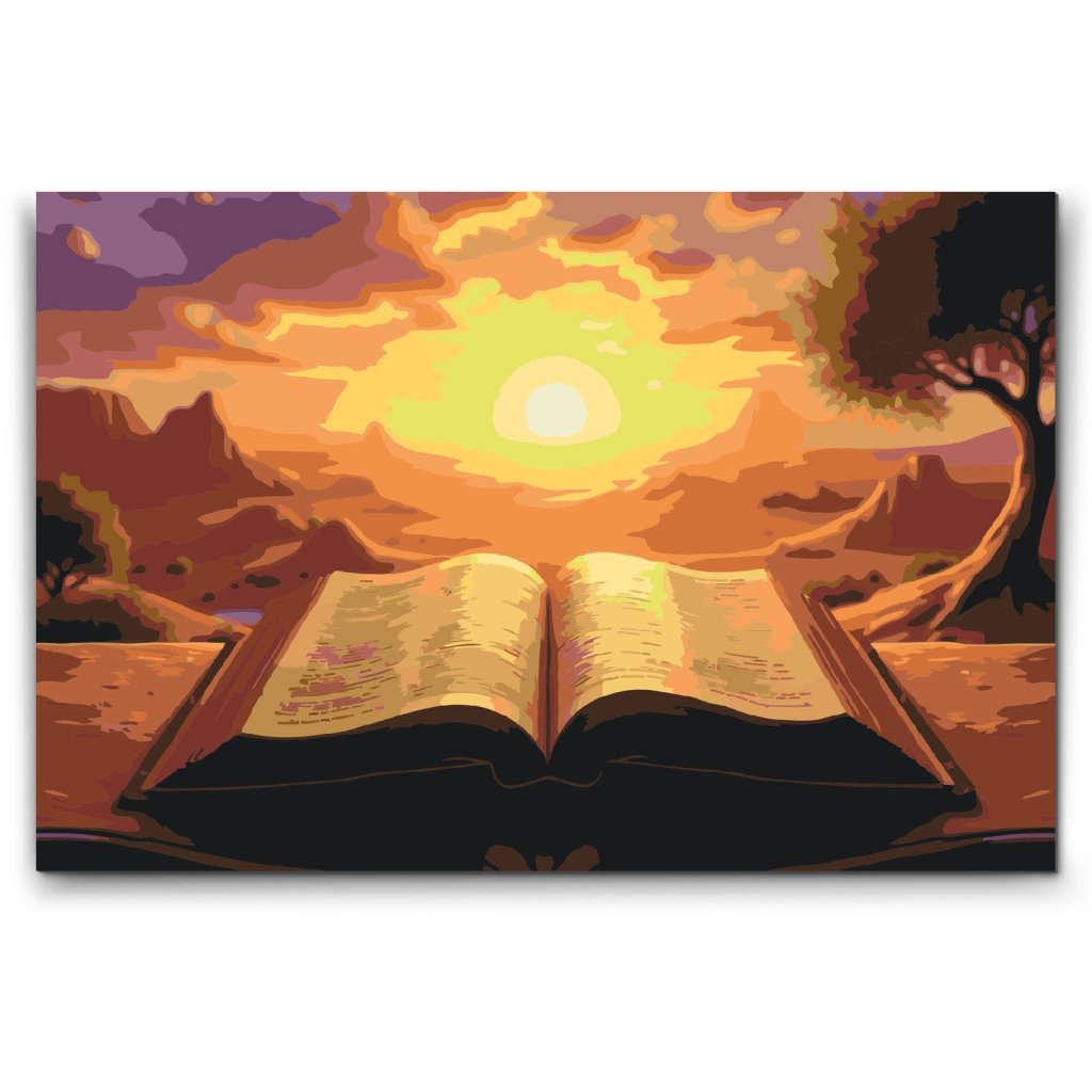 M2_Malen_nach_Zahlen_-_Bibel_beim_Sonnenuntergang