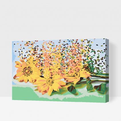 Malen nach Zahlen - Sonnenblumen im Wind