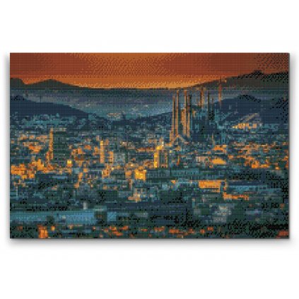 Diamond Painting - Blick auf Barcelona