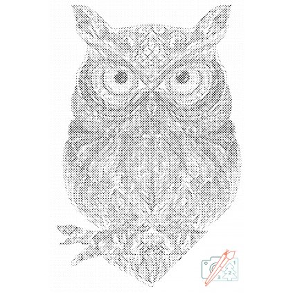 Punktmalerei - Mandala-Eule