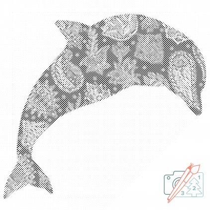 Punktmalerei - Delphin-Mandala
