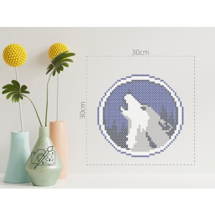 Bügelperlen - Heulender Wolf