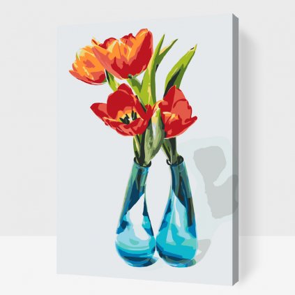 Malen nach Zahlen -Tulpen in einer Vase