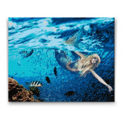 Diamond Painting - Meerjungfrau schwimmt mit Fischen