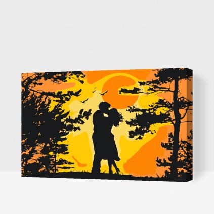 Malen nach Zahlen - Verliebtes Paar bei Sonnenuntergang