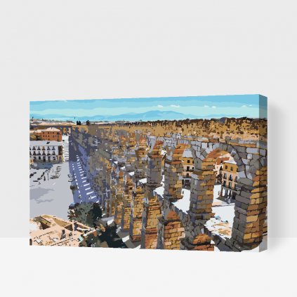 Malen nach Zahlen - Aquädukt in Segovia, Spanien
