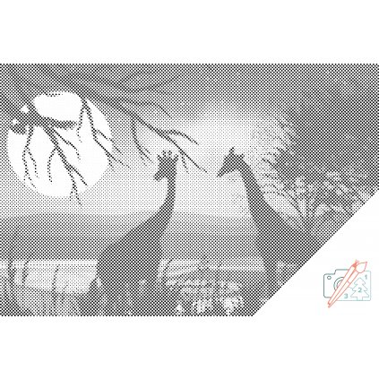 Punktmalerei - Giraffen in Afrika