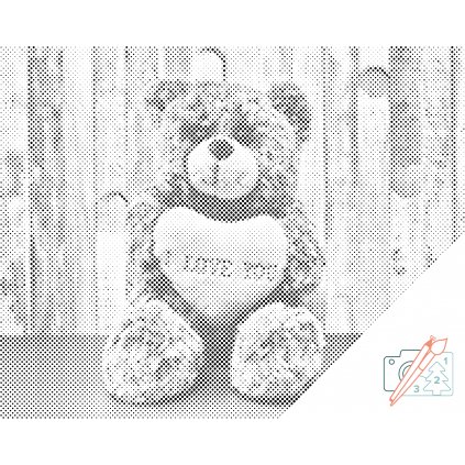 Punktmalerei - I love you Teddybär