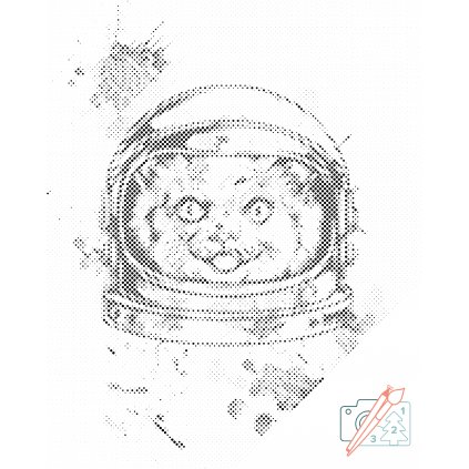 Punktmalerei - NASA Katze