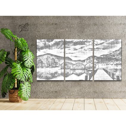 Punktmalerei - See in wunderschöner Natur (3er-Set)