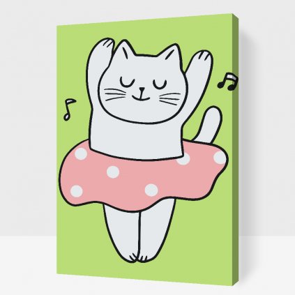 Malen nach Zahlen - Katze als Ballettänzer