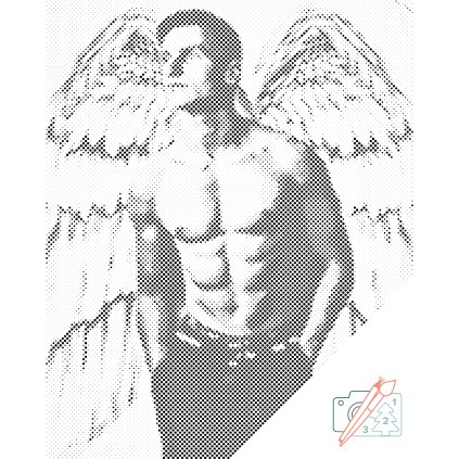 Punktmalerei - Engelhafter Mann