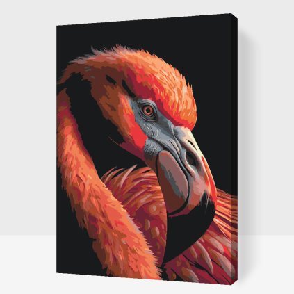 Malen nach Zahlen - Flamingo aus Nahsicht