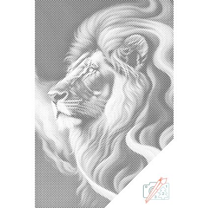 Punktmalerei - Majestätischer Löwe