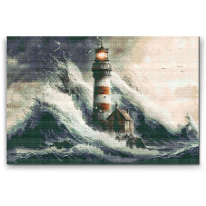 Diamond Painting - Leuchtturm im Sturm